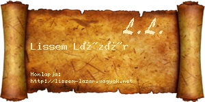 Lissem Lázár névjegykártya